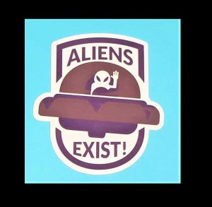 Aliens Exist Navy Alien Emblem Sticker