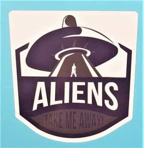 Aliens Take Me Away Navy Alien Emblem Sticker