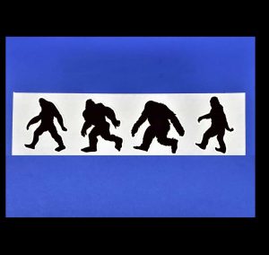 Bigfoot Black Shadows Stickers #3, 4 Pack Small Sticker Sheet