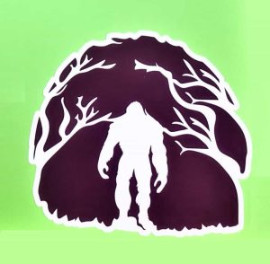 Bigfoot Black Cut Out Scene #5 Sticker