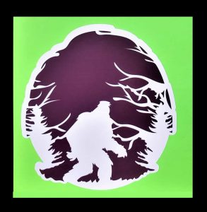 Bigfoot Black Cut Out Scene #6 Sticker