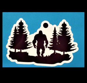 Bigfoot Black Cut Out Scene #2 Sticker