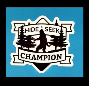 Hide And Seek Champion Black Bigfoot Emblem Sticker