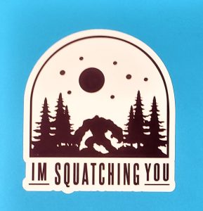 Im Squatching You Black Bigfoot Emblem Sticker