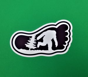 Bigfoot In Round Footprint Scene Sticker