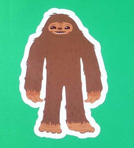 Cartoon Shaggy Brown Bigfoot Standing Sticker