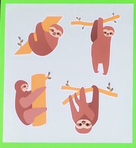 Brown Sloths In Trees 4 Pack Sticker Sheet