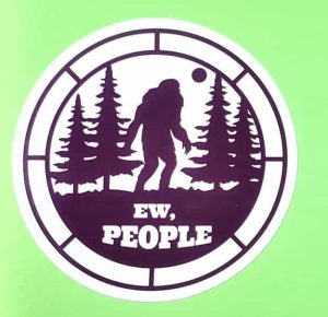 Ew People Circle Black Bigfoot Emblem Sticker