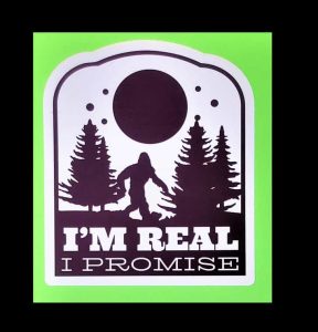 I’m Real I Promise Black Bigfoot Emblem Sticker