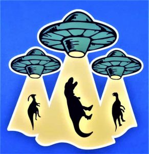 T-Rex UFO Abduction Sticker