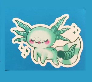 Teal Axolotl #2 Sticker