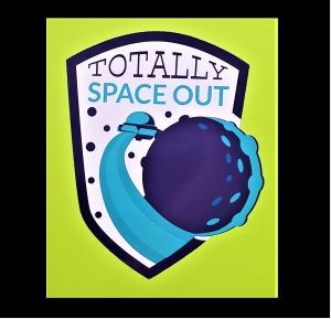 Totally Space Out Light Blue Alien Emblem Sticker