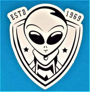 Triangle Badge Navy Alien Emblem Sticker