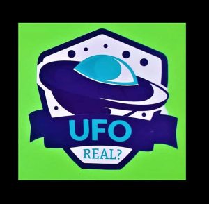 UFO Real Light Blue Alien Emblem Sticker