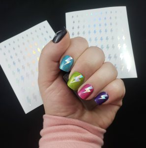 Holographic Lightning Bolts Nail Art Vinyl Sheet Nail Stickers