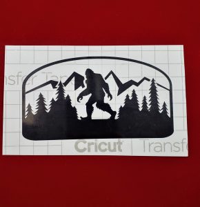 Bigfoot Cut Out Scene Long Arch Decal Style Bumper Sticker