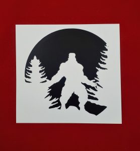 Bigfoot Cut Out Scene Circle #2 Decal Style Bumper Sticker