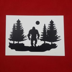 Bigfoot Cut Out Scene #2 Decal Style Bumper Sticker