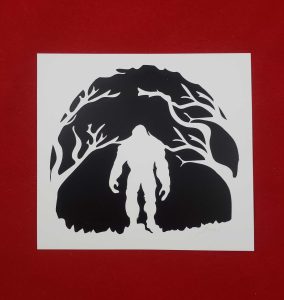 Bigfoot Cut Out Scene #5 Decal Style Bumper Sticker