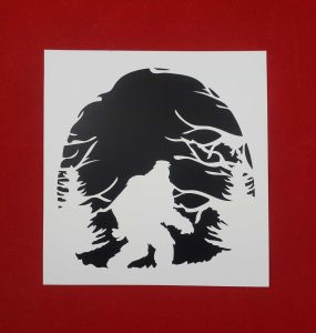 Bigfoot Cut Out Scene #6 Decal Style Bumper Sticker