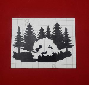 Bigfoot Cut Out Scene #7 Decal Style Bumper Sticker