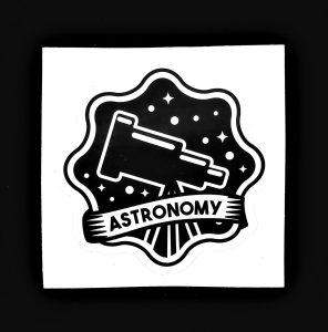 Astronomy Wavy Black Space Emblem Sticker 