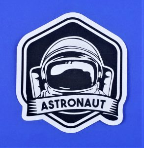 Astronaut Hexagon Black Space Emblem Sticker 