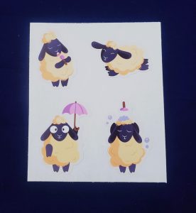 Cute Sheep Set #1 4 Pack Sticker Sheet