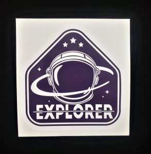 Explorer Pentagon Navy Space Emblem Sticker 