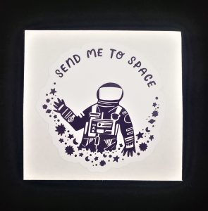 Send Me To Space Navy Space Emblem Sticker