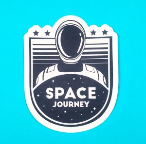 Space Journey Navy Space Emblem Sticker