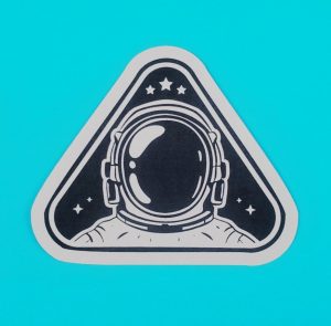 Triangle Astronaut Navy Space Emblem Sticker 