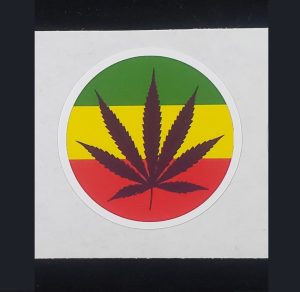 Rasta Round Pot Leaf Adult 420 Sticker