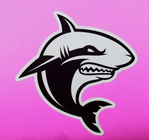 Angry Shark Black Sticker Color Pic GOOD COPY 1