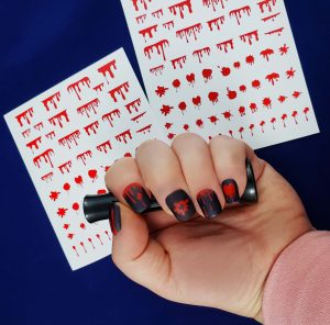 Bloodsoaked Red Halloween Nail Vinyl Stickers