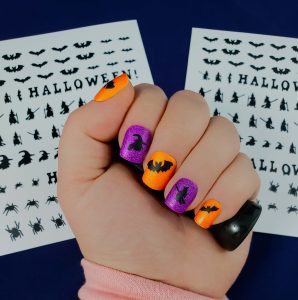 Wicked Black Halloween Nail Vinyl Stickers