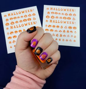 Evil Jack-O-Lantern Orange Nail Vinyl Stickers