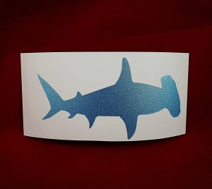 Limited Edition Hannibal The Hammerhead Blue Glitter Shark Bumper Sticker