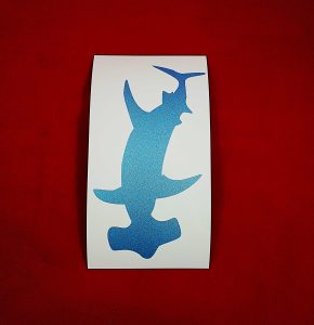 Limited Edition Harold The Hammerhead Blue Glitter Shark Bumper Sticker