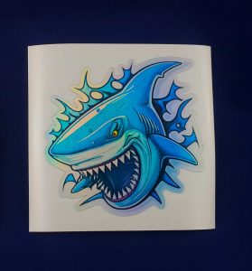 Brontus The Badass Shark Sticker