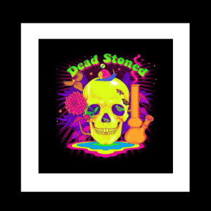 Dead Stoned Skull Square 420 Adult Sticker