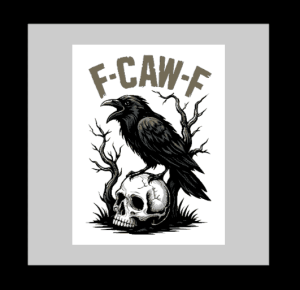 F-CAW-F V1 Crow and Skull Adult Sticker