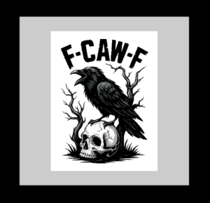 F-CAW-F V2 Crow and Skull Adult Sticker