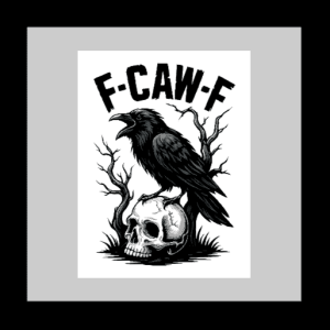 F-CAW-F V2 Crow and Skull Adult Sticker