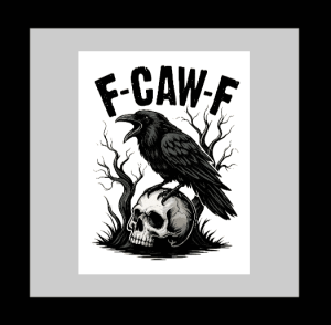 F-CAW-F V3 Crow and Skull Adult Sticker