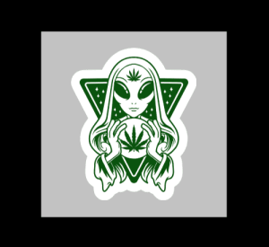 Alien Weed Wizard Adult 420 Sticker