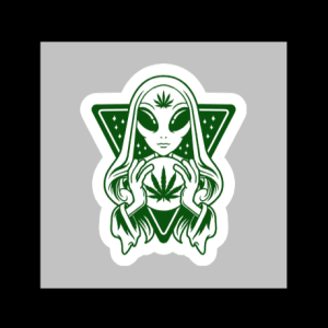 Alien Weed Wizard Adult 420 Sticker
