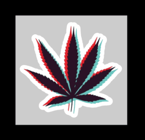 3D Pot Leaf 420 Adult Sticker