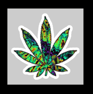 Artistic Cool Rainbow Pot Leaf 420 Adult Sticker