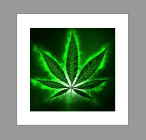 Green Glowing Pot Leaf Square 420 Adult Sticker